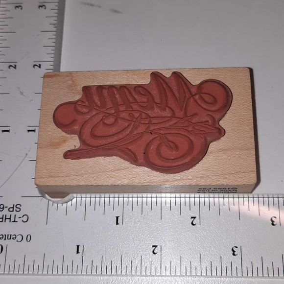 Elegant Menu Rose Rubber Stamp - Picture 2 of 3